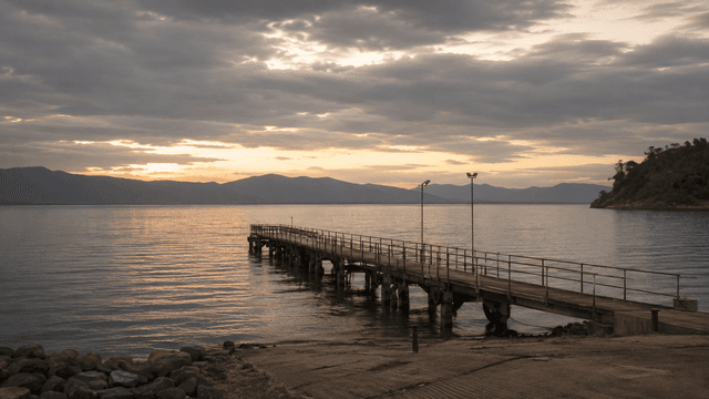Lake Kariba shoreline near Kariba town, where the Mbuya Nehanda ferry route began.