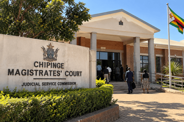 Exterior of a courthouse illustrating criminal proceedings in Zimbabwe.