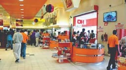 Stocked shelves inside an OK Zimbabwe supermarket