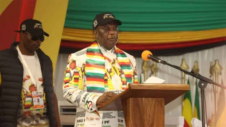 Vice President Constantino Chiwenga addressing delegates at the 23rd ZANU-PF National People's Conference in Chinhoyi.
